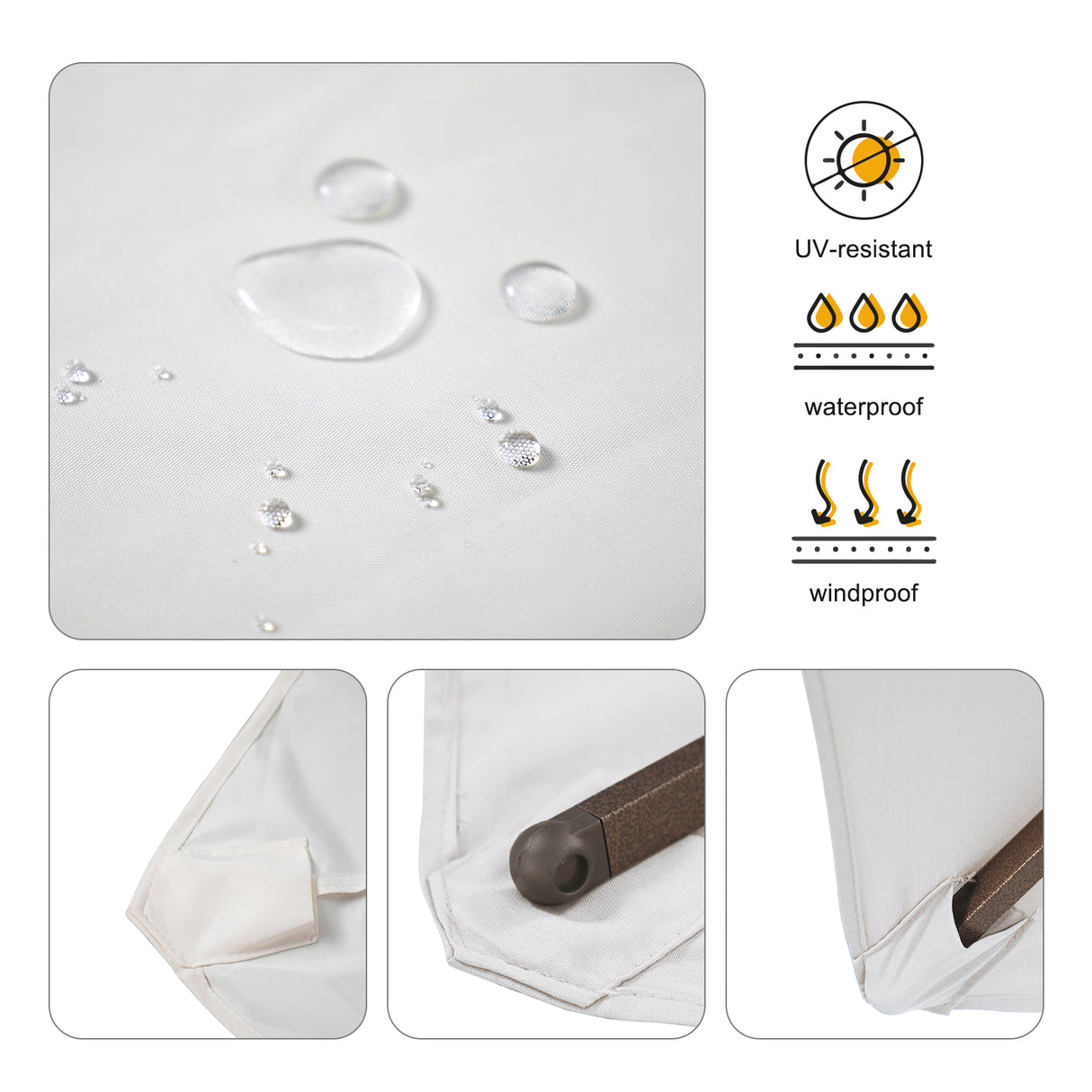 JOIVI 2 PCS Outdoor Patio Ottoman with Thick Cushions,Brown - JOIVI