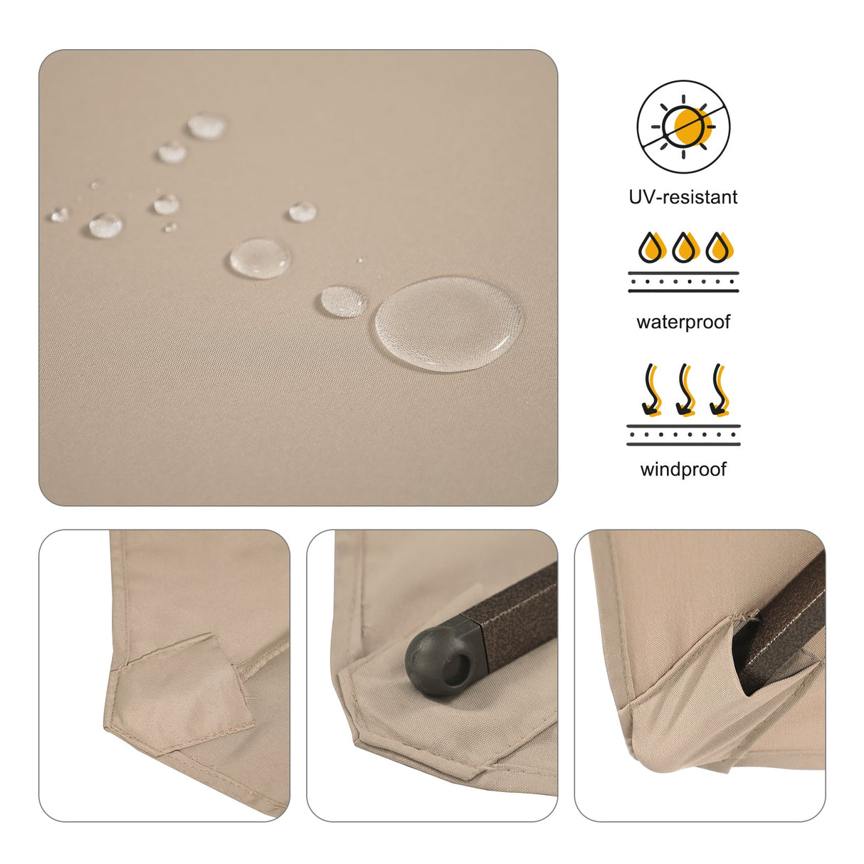 JOIVI 2 PCS Outdoor Patio Ottoman with Thick Cushions,Brown - JOIVI