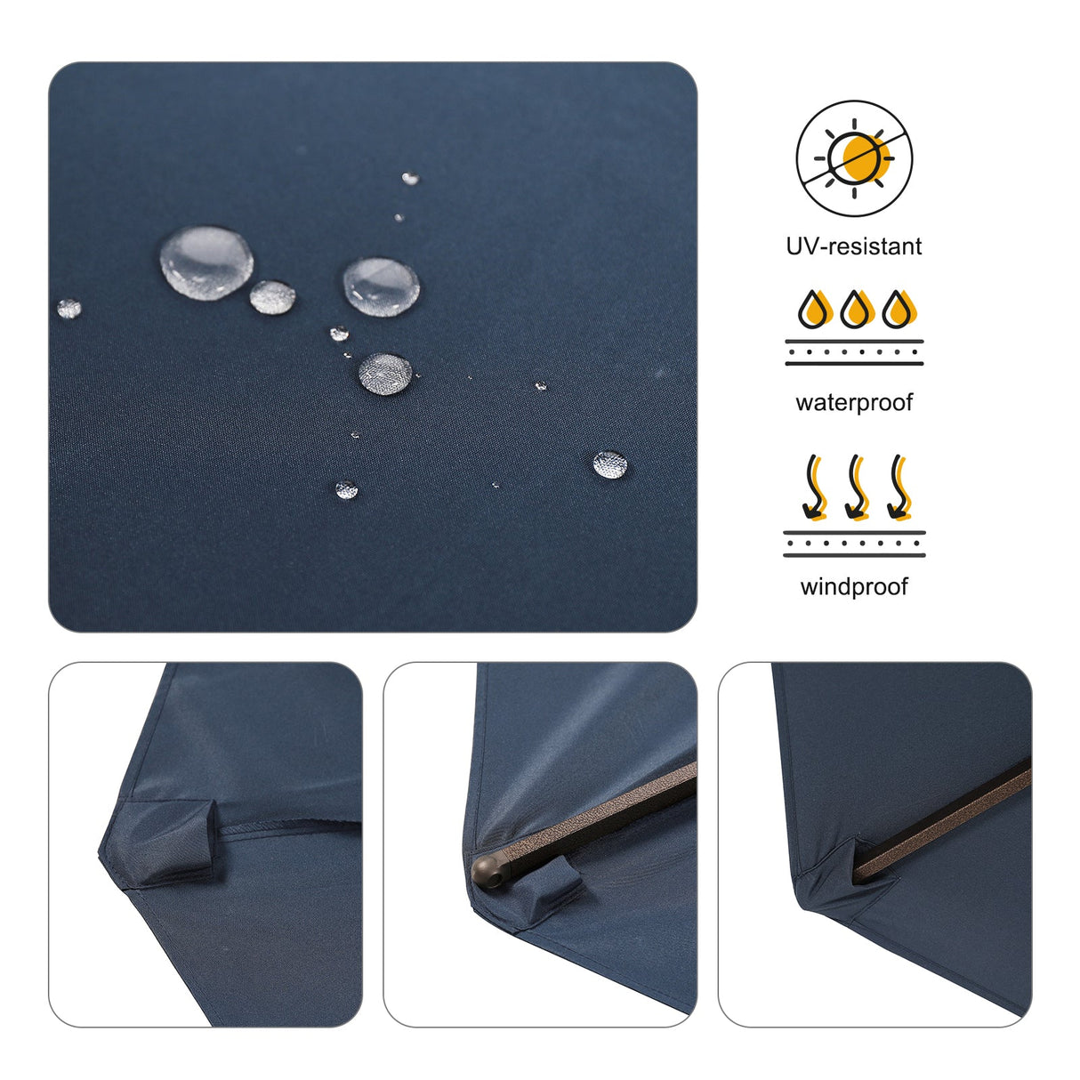 JOIVI 2 PCS Outdoor Patio Ottoman with Thick Cushions,Brown - JOIVI