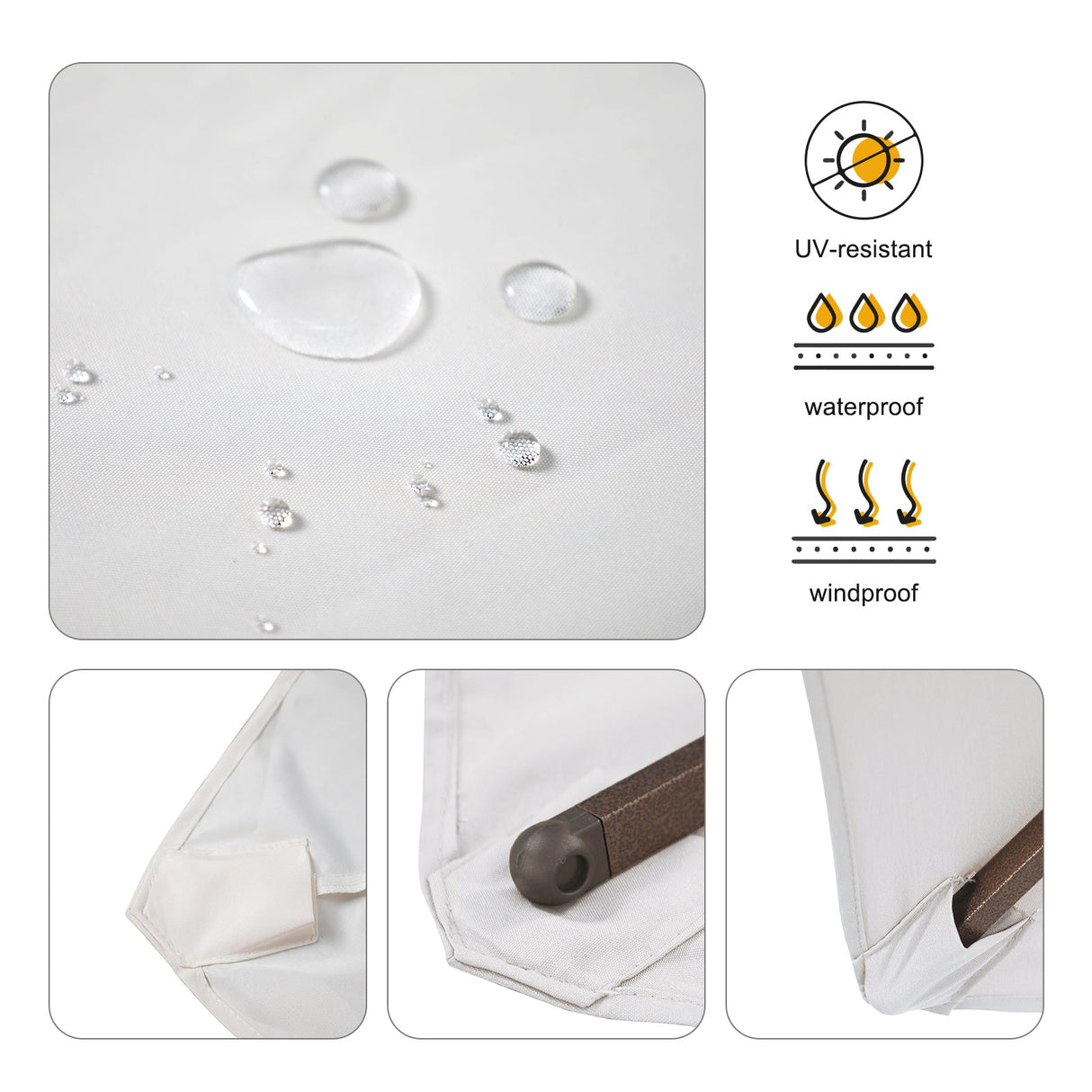 JOIVI 2 PCS Outdoor Patio Ottoman with Thick Cushions,Brown - JOIVI