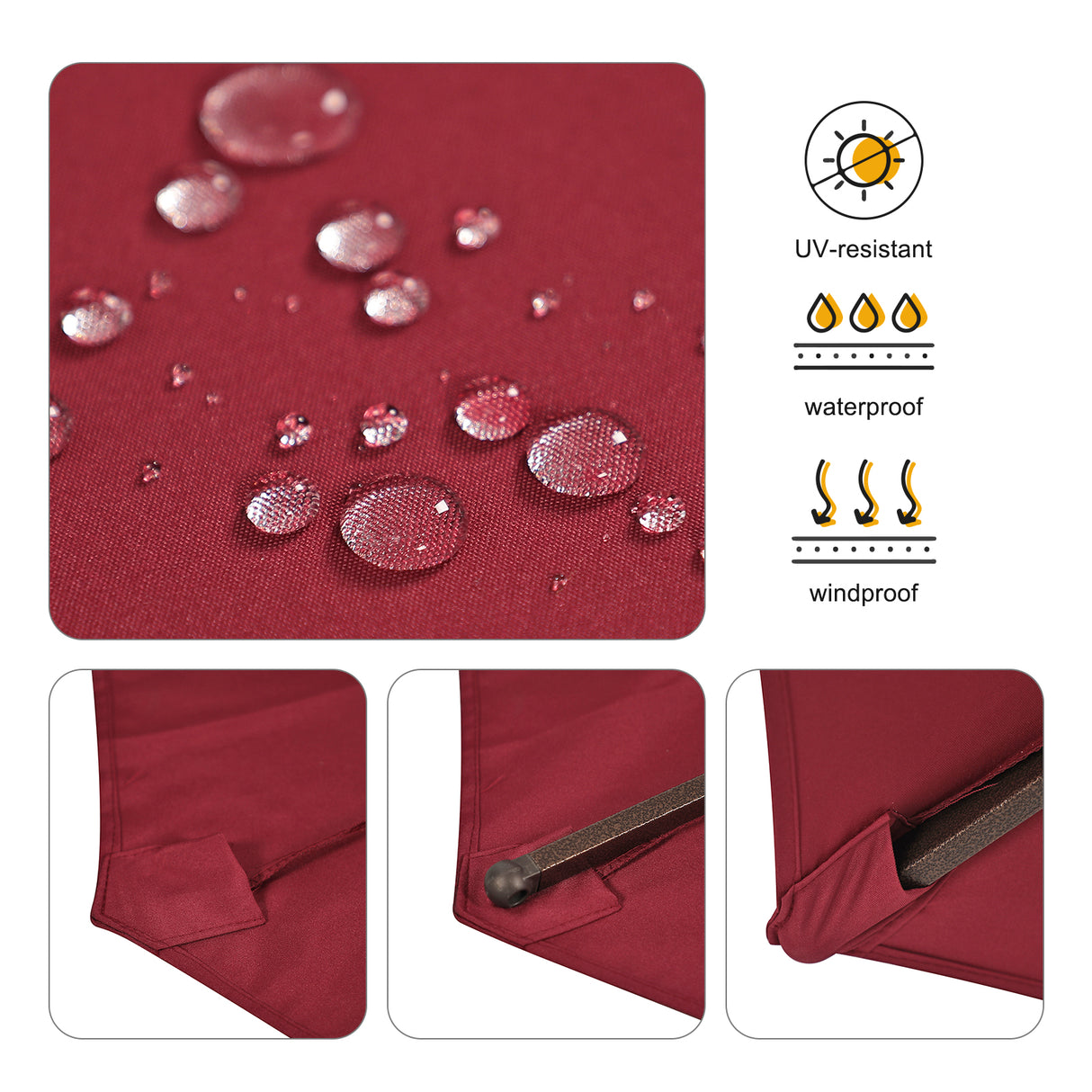 JOIVI 2 PCS Outdoor Patio Ottoman with Thick Cushions,Brown - JOIVI