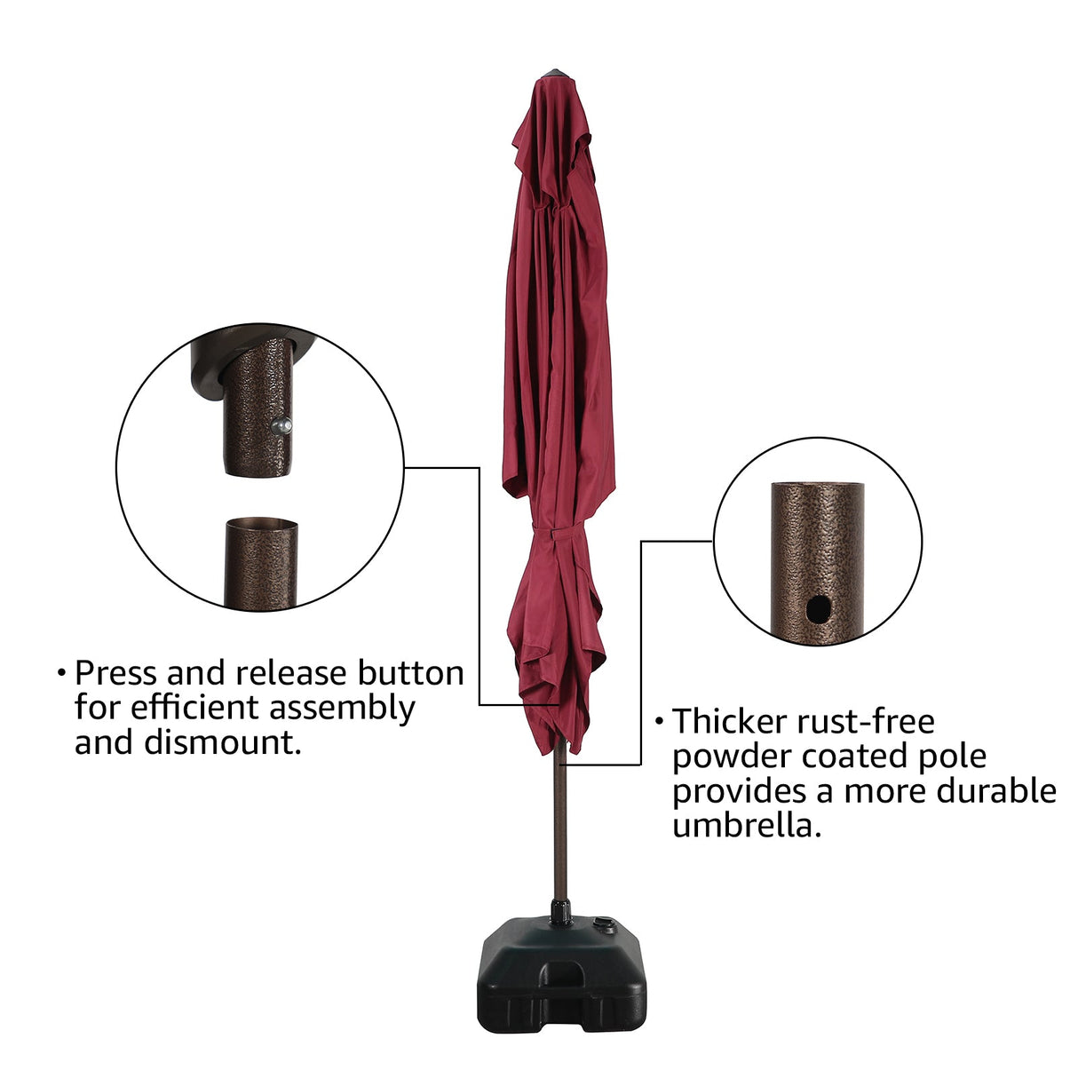 JOIVI 2 PCS Outdoor Patio Ottoman with Thick Cushions,Brown - JOIVI