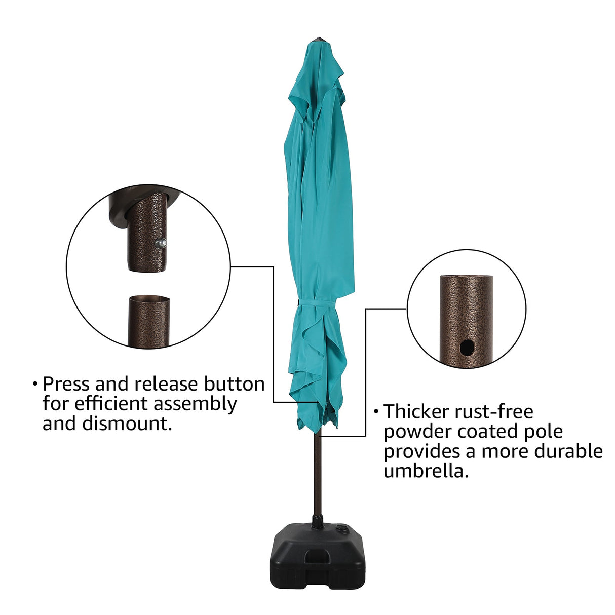 JOIVI 2 PCS Outdoor Patio Ottoman with Thick Cushions,Brown - JOIVI