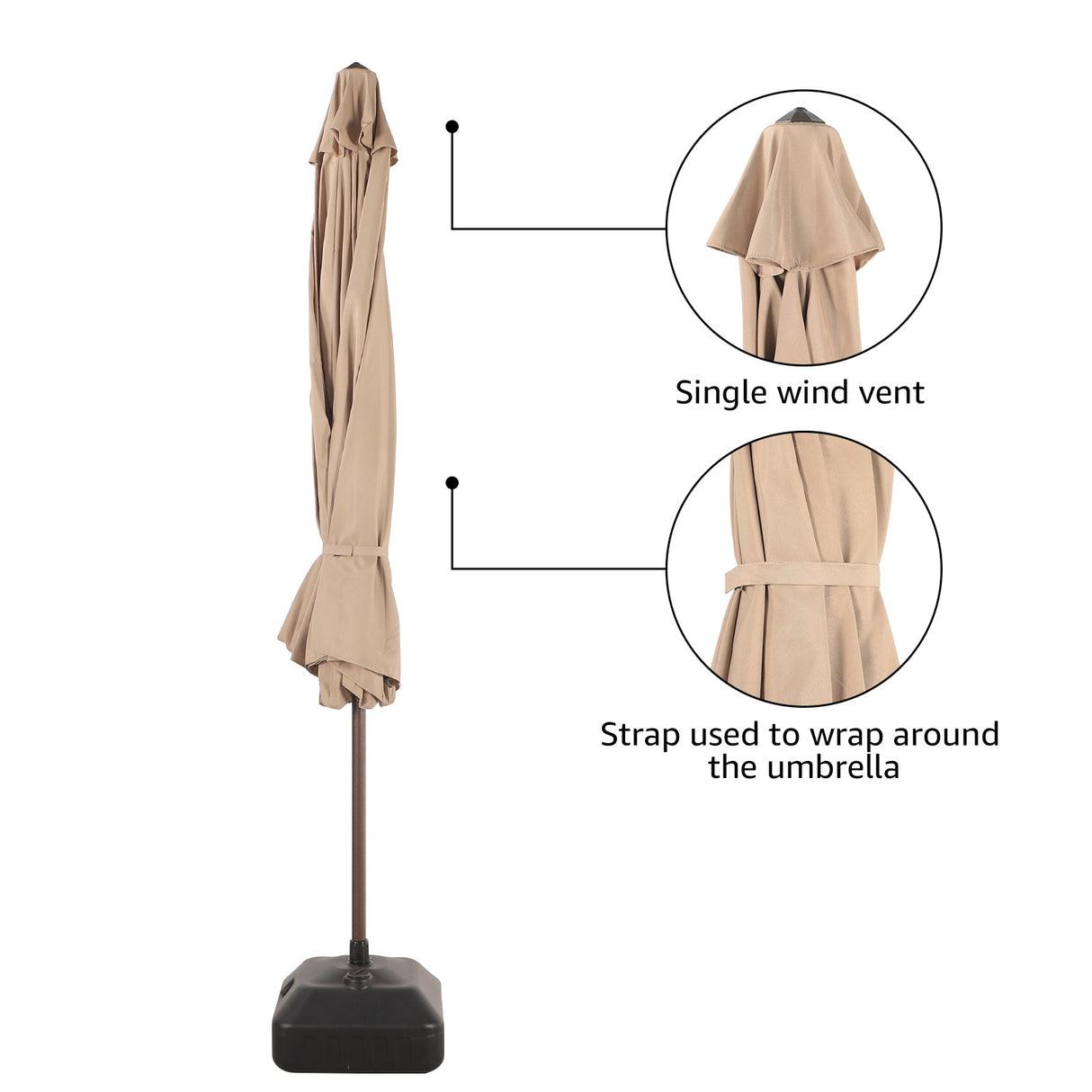 JOIVI 2 PCS Outdoor Patio Ottoman with Thick Cushions,Brown - JOIVI