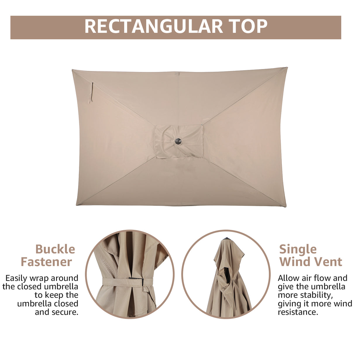 JOIVI 2 PCS Outdoor Patio Ottoman with Thick Cushions,Brown - JOIVI