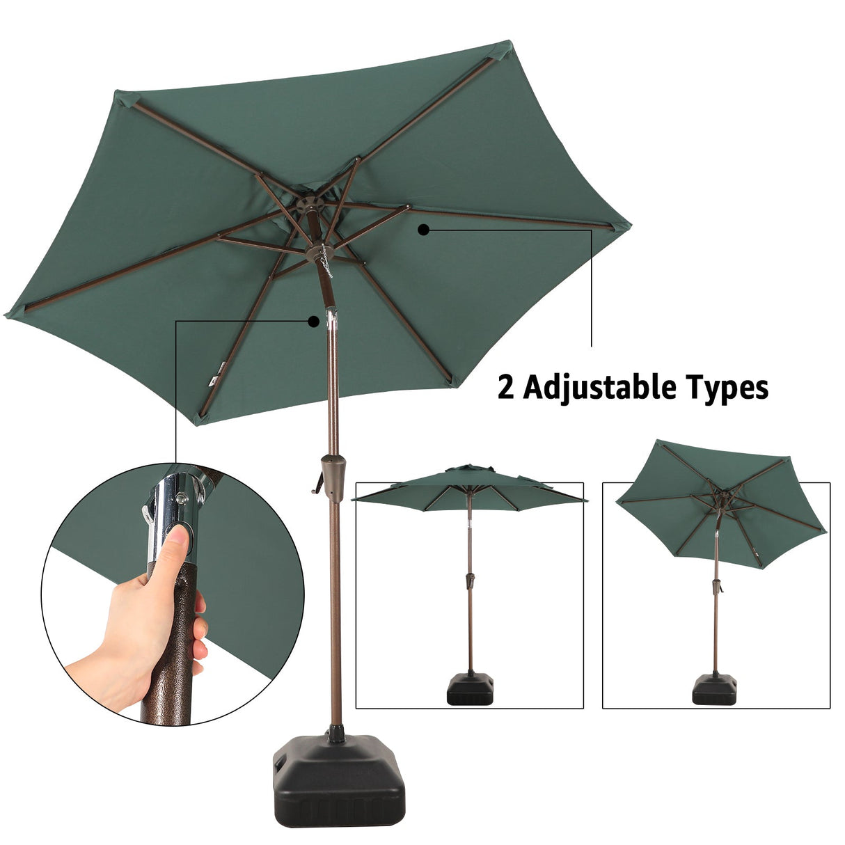 JOIVI 2 PCS Outdoor Patio Ottoman with Thick Cushions,Brown - JOIVI