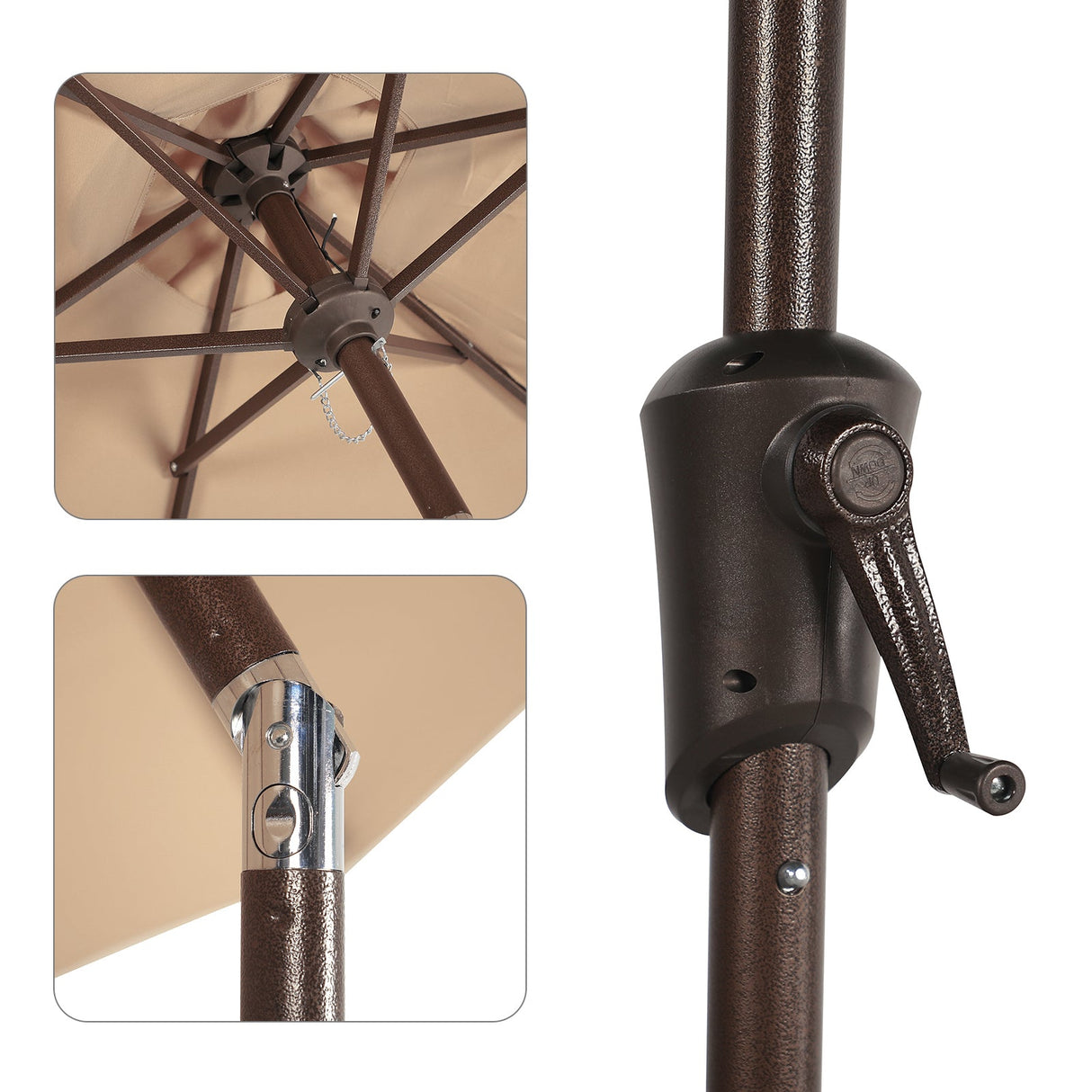 JOIVI 2 PCS Outdoor Patio Ottoman with Thick Cushions,Brown - JOIVI