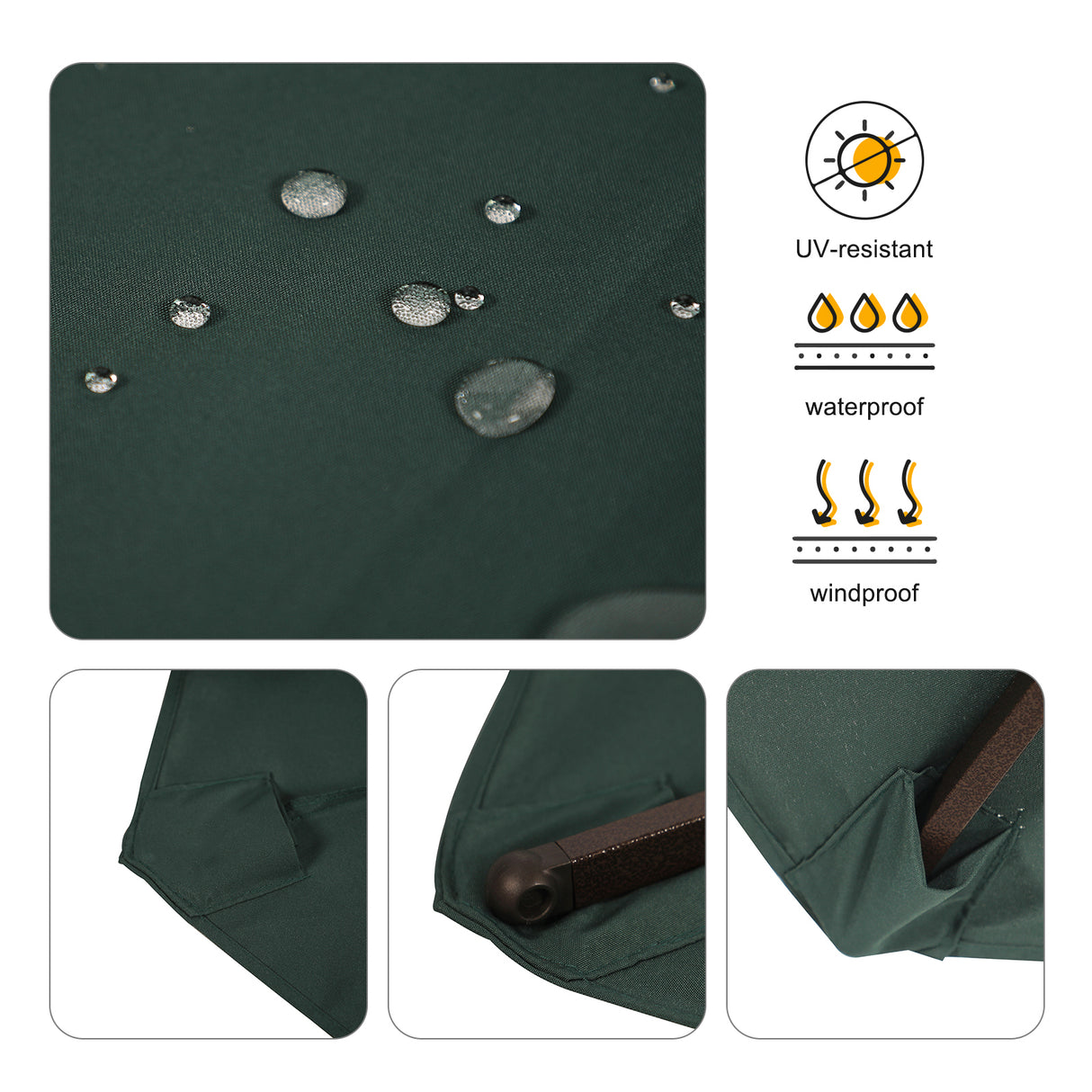 JOIVI 2 PCS Outdoor Patio Ottoman with Thick Cushions,Brown - JOIVI