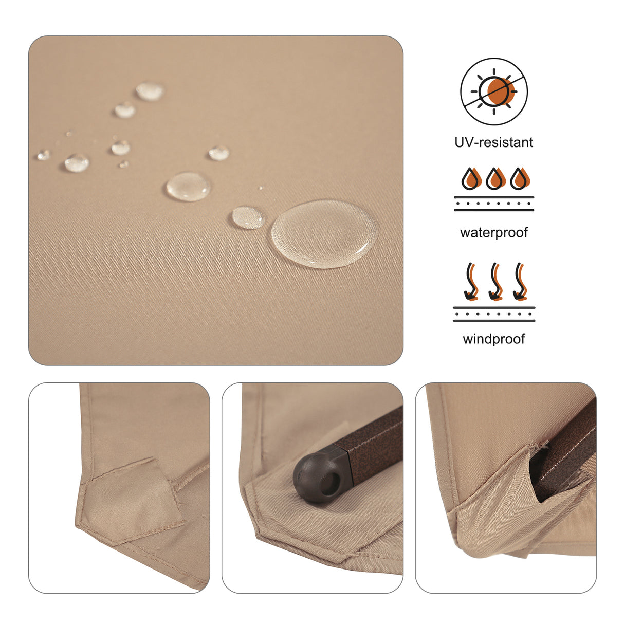 JOIVI 2 PCS Outdoor Patio Ottoman with Thick Cushions,Brown - JOIVI