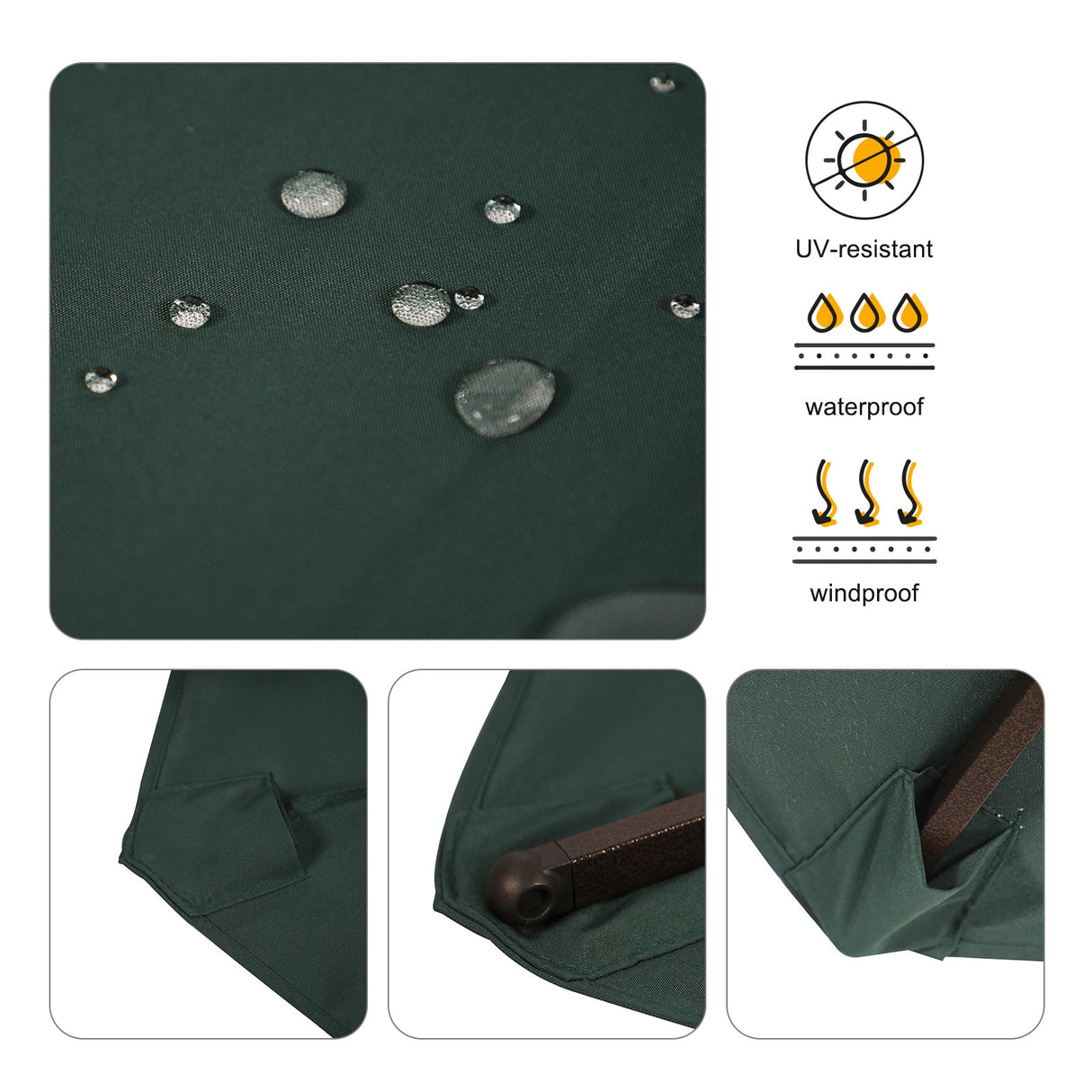 JOIVI 2 PCS Outdoor Patio Ottoman with Thick Cushions,Brown - JOIVI