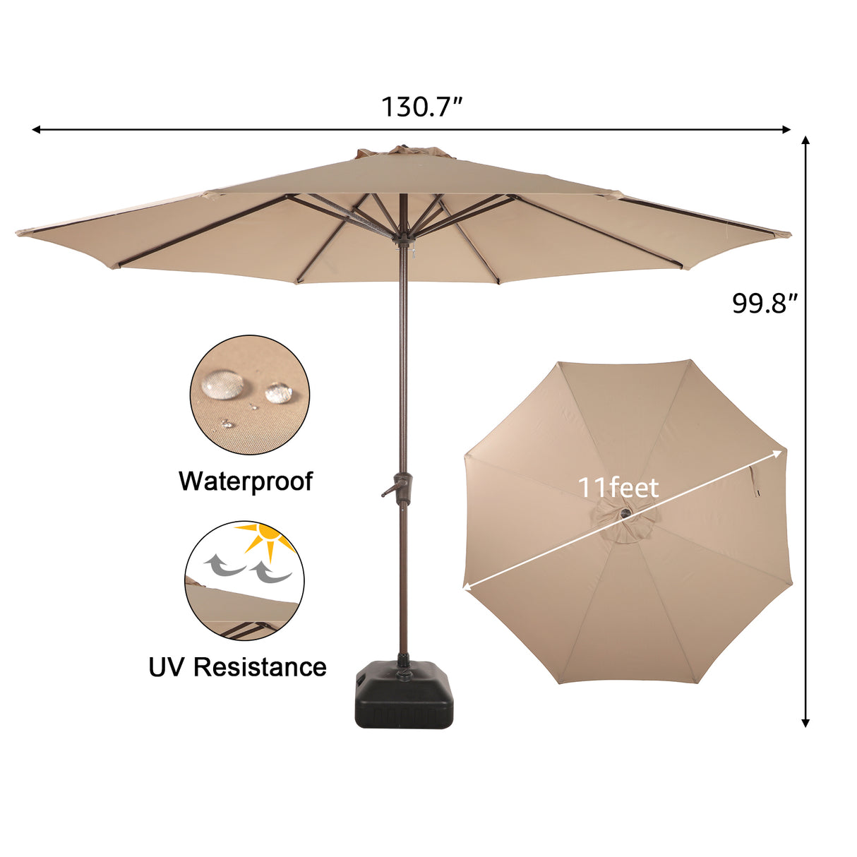 JOIVI 2 PCS Outdoor Patio Ottoman with Thick Cushions,Brown - JOIVI