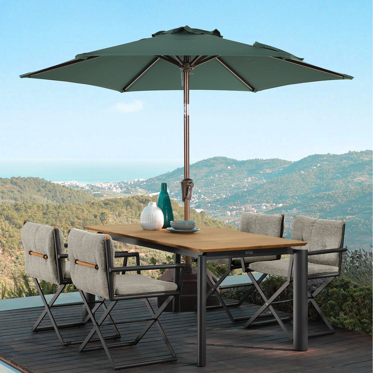 JOIVI 2 PCS Outdoor Patio Ottoman with Thick Cushions,Brown - JOIVI