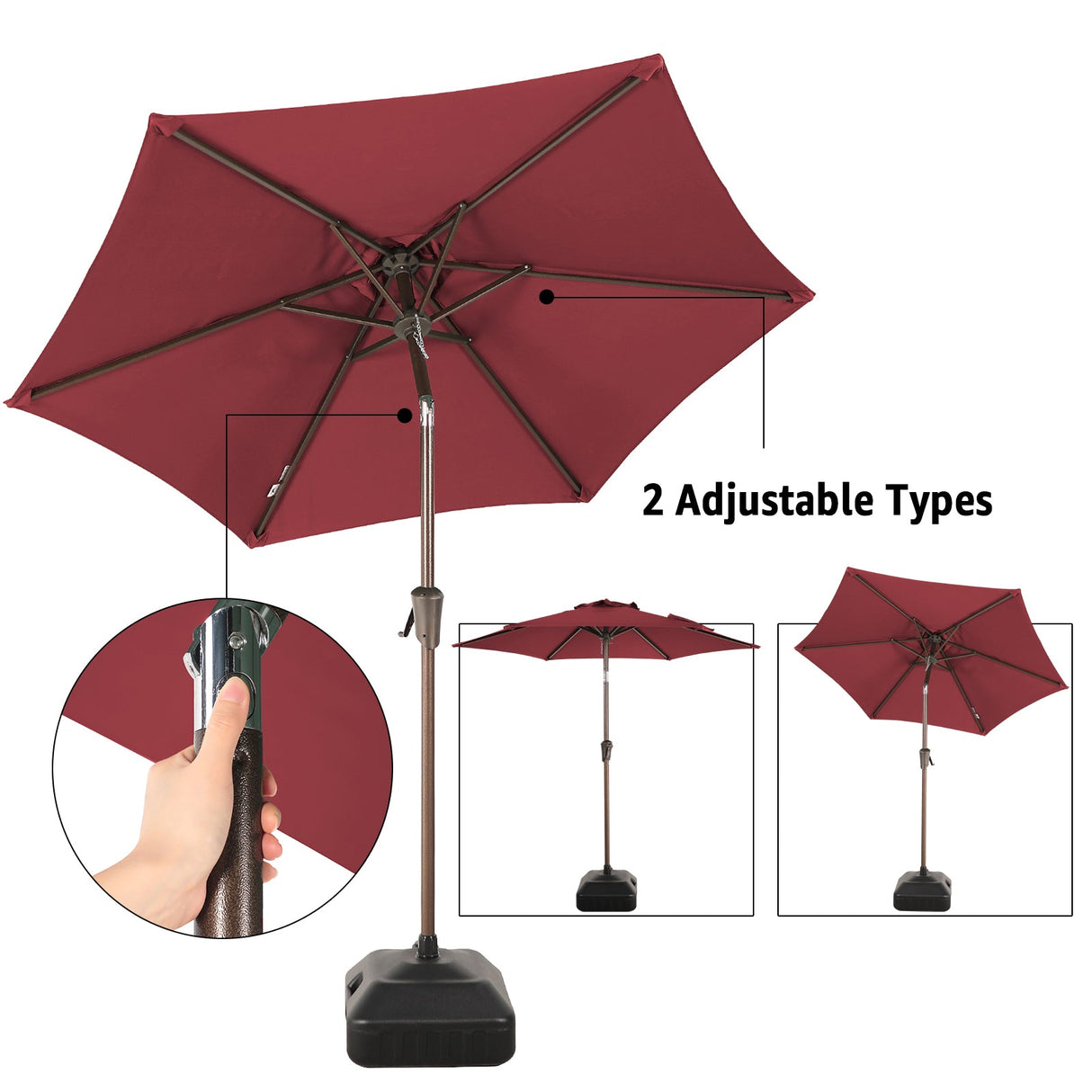 JOIVI 2 PCS Outdoor Patio Ottoman with Thick Cushions,Brown - JOIVI