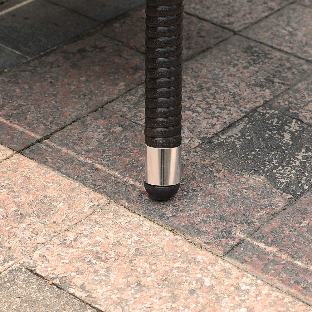 Square Wicker End Table with Aluminum Frame BROWN