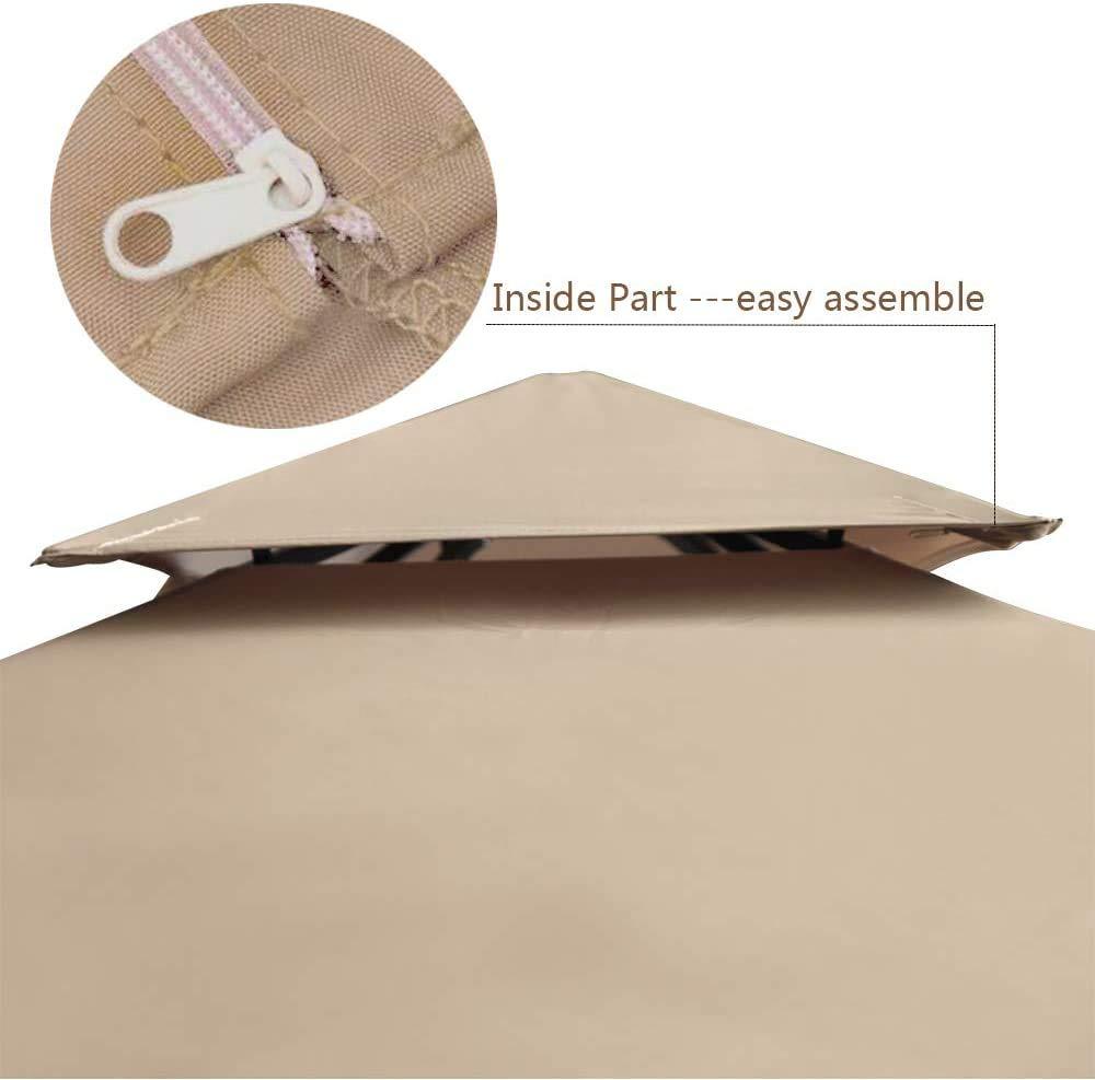 JOIVI 2 PCS Outdoor Patio Ottoman with Thick Cushions,Brown - JOIVI