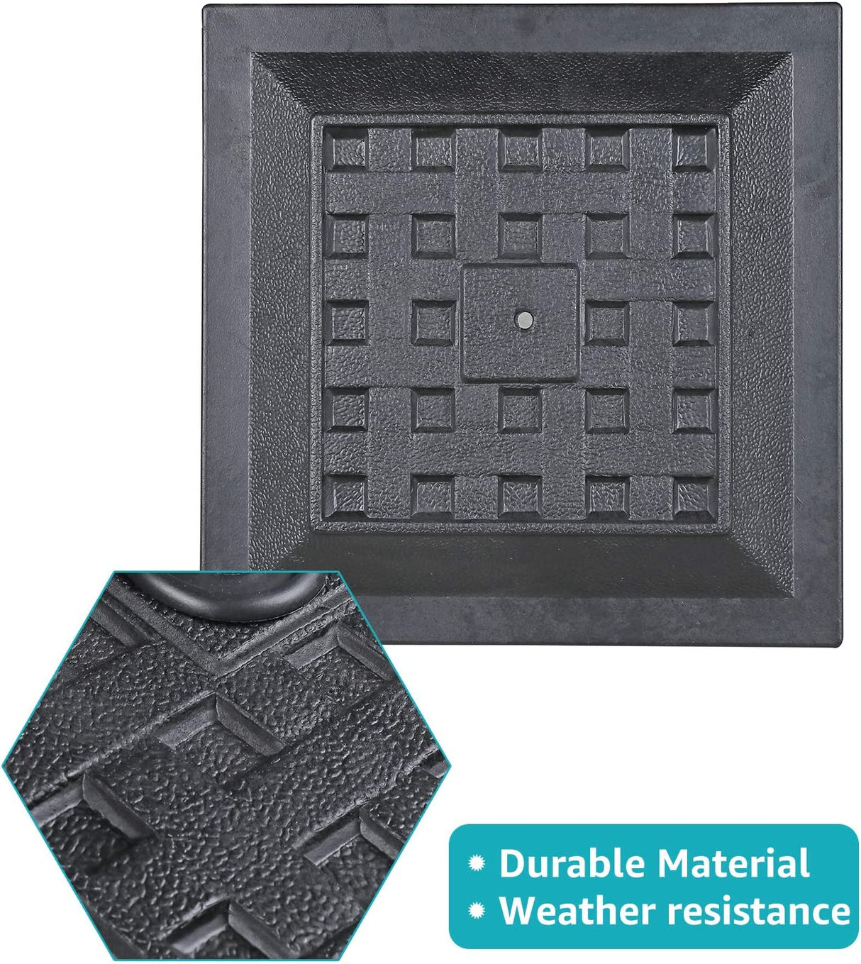 26.5lb Heavy Duty Umbrella Base, 17.3’’ Square Patio Market Umbrella Stand Weight, Black