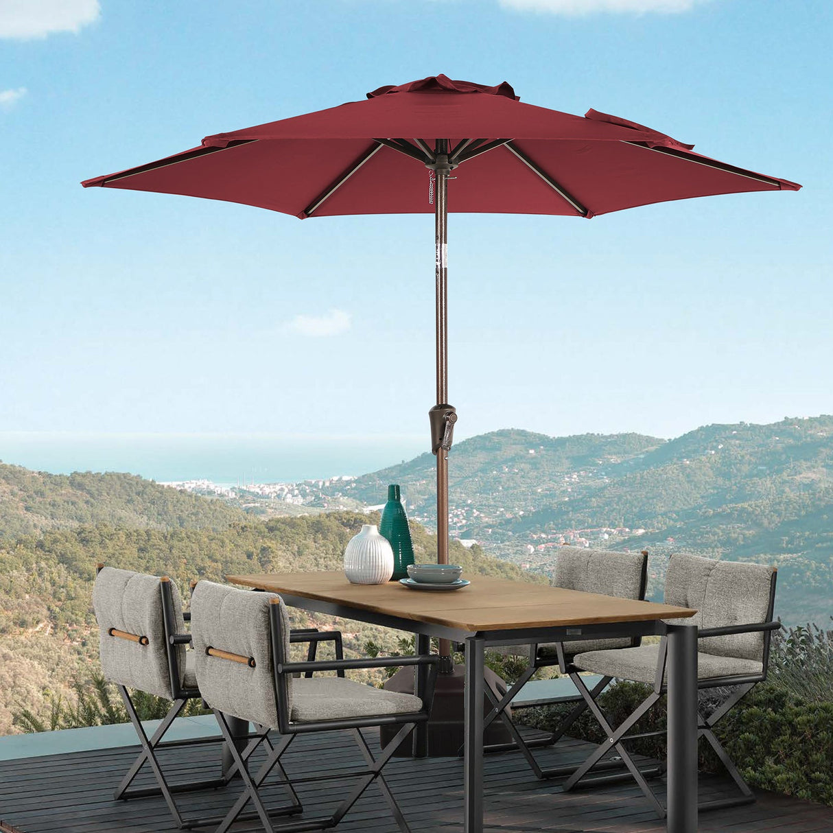 JOIVI 2 PCS Outdoor Patio Ottoman with Thick Cushions,Brown - JOIVI