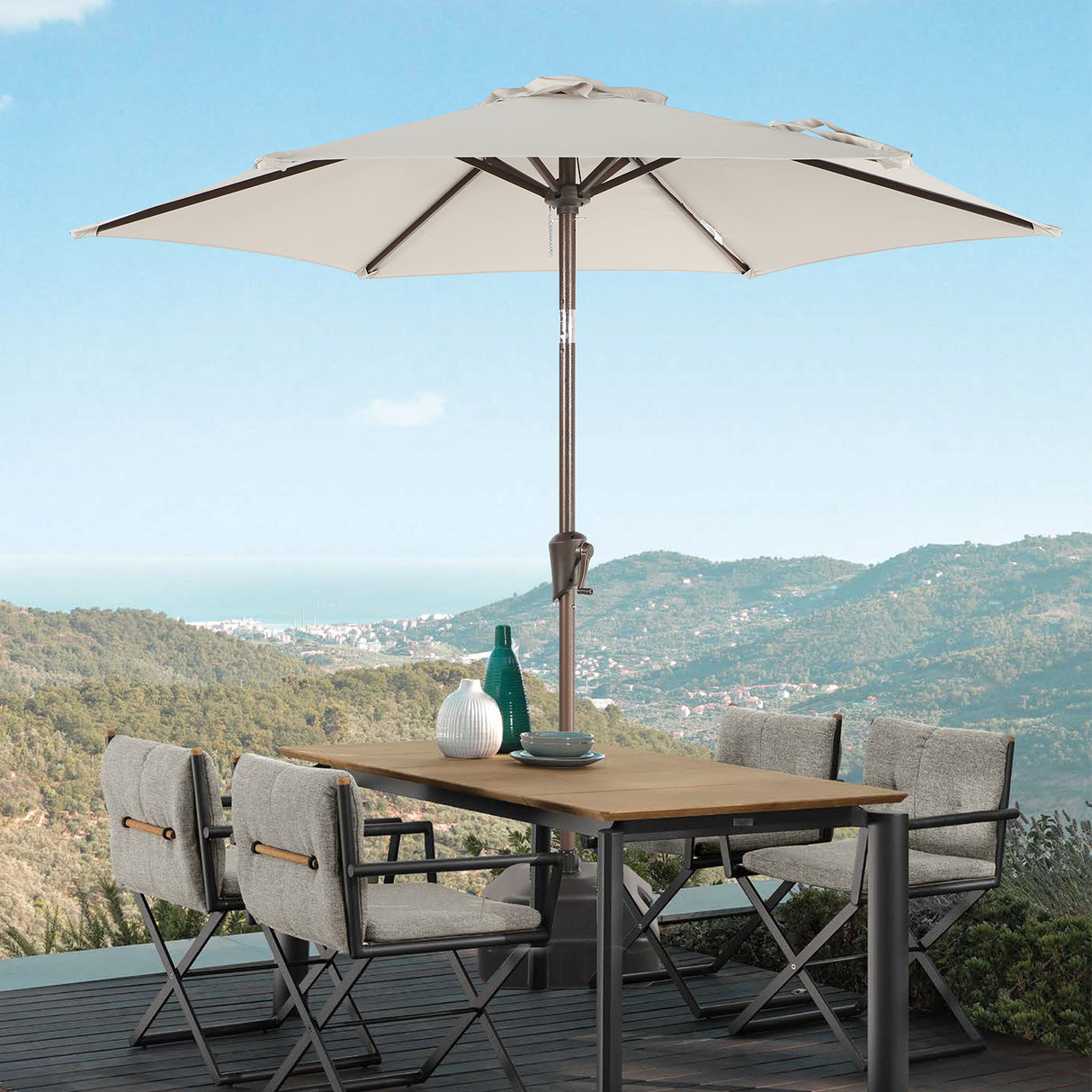 JOIVI 2 PCS Outdoor Patio Ottoman with Thick Cushions,Brown - JOIVI