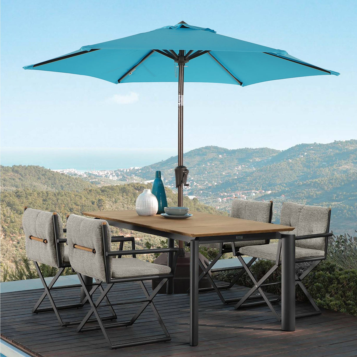 JOIVI 2 PCS Outdoor Patio Ottoman with Thick Cushions,Brown - JOIVI