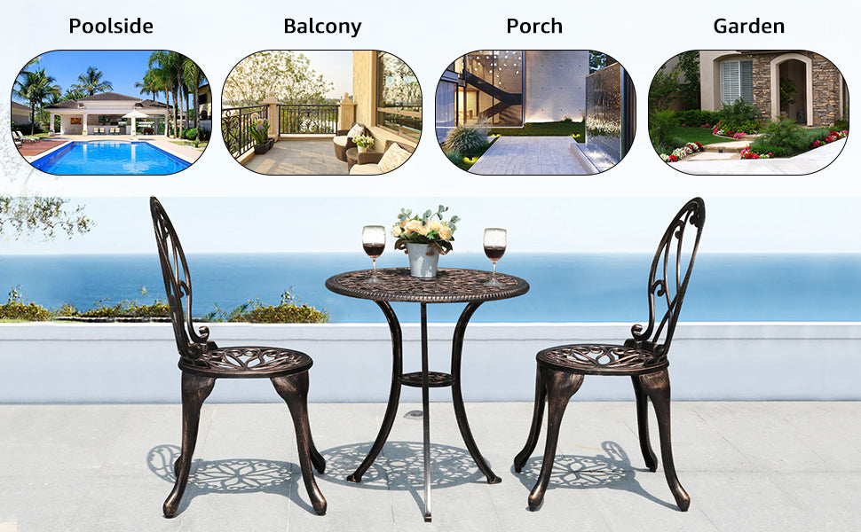 JOIVI 2 PCS Outdoor Patio Ottoman with Thick Cushions,Brown - JOIVI