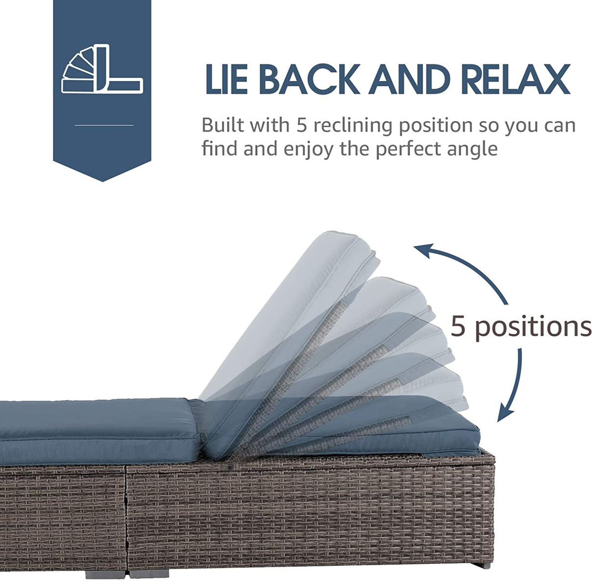 JOIVI 2 PCS Outdoor Patio Ottoman with Thick Cushions,Brown - JOIVI