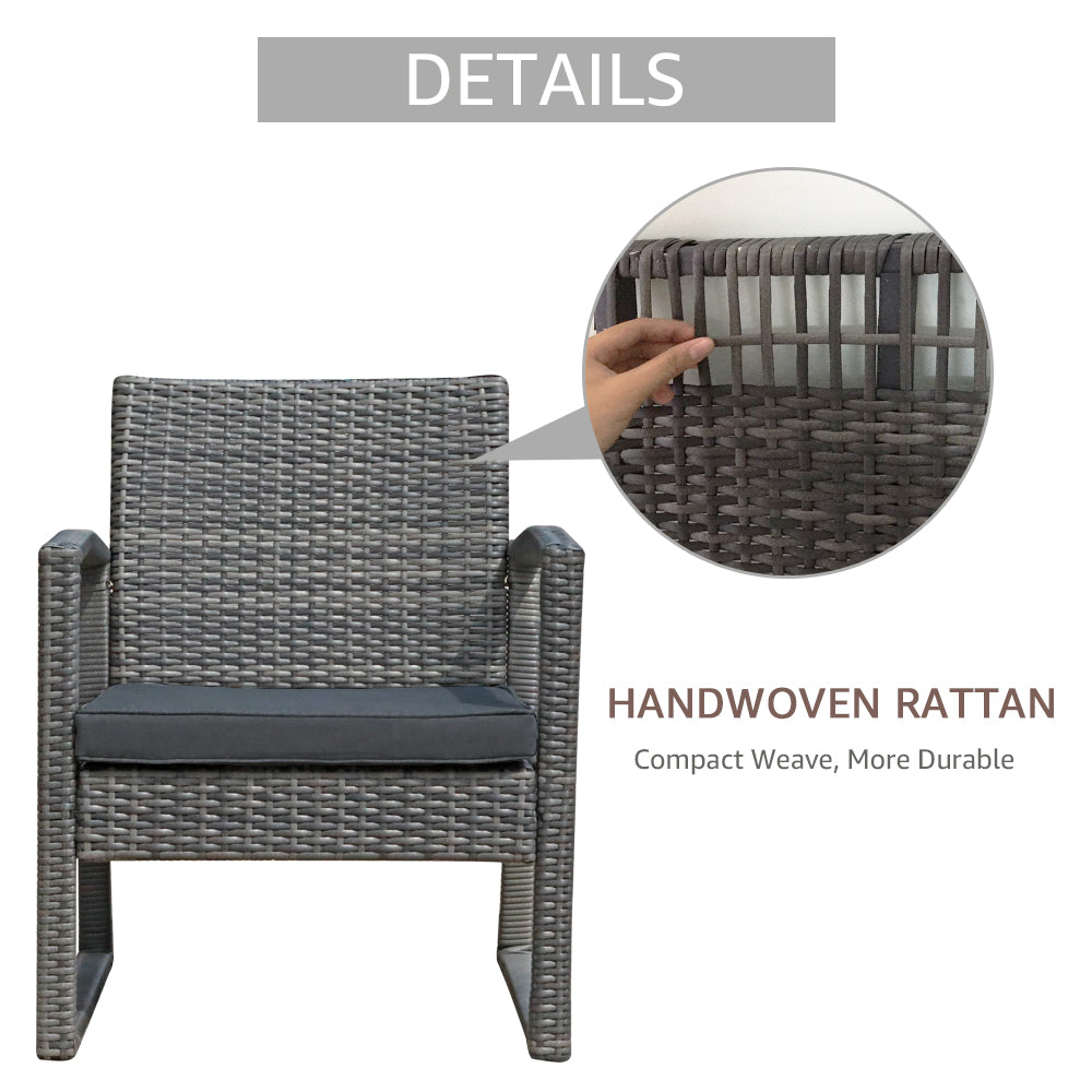 JOIVI 2 PCS Outdoor Patio Ottoman with Thick Cushions,Brown - JOIVI