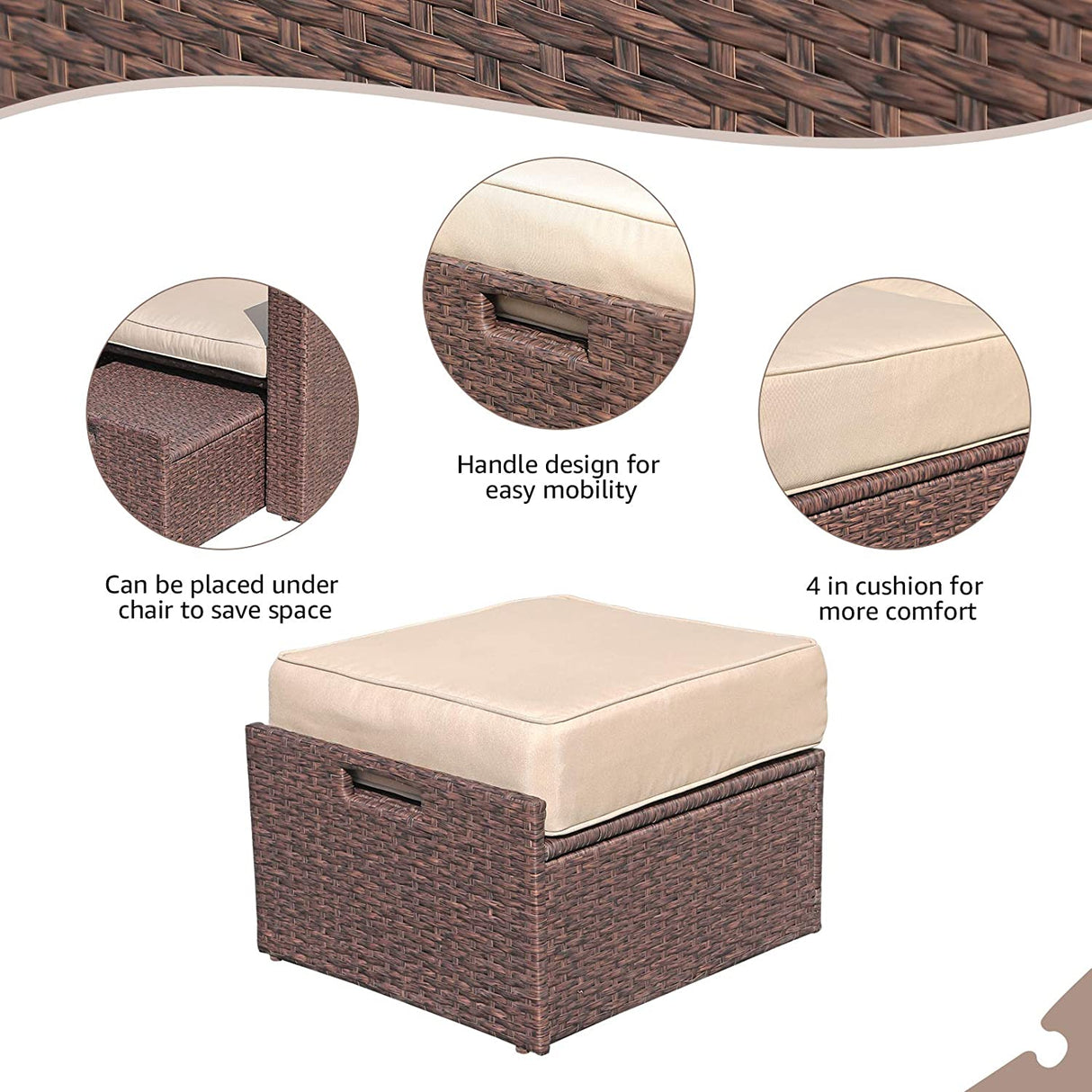 2 armchair 2 ottomans 1 end table set - JOIVI