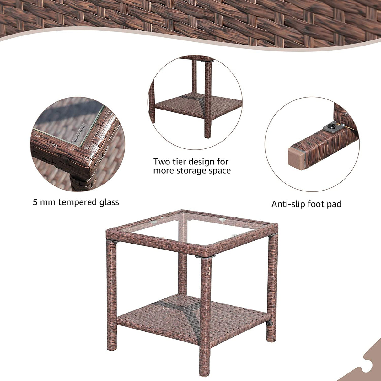 2 armchair 2 ottomans 1 end table set - JOIVI