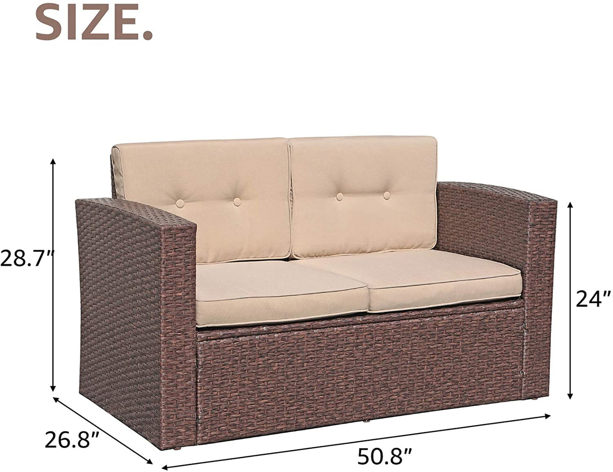 Outdoor Wicker Loveseat
