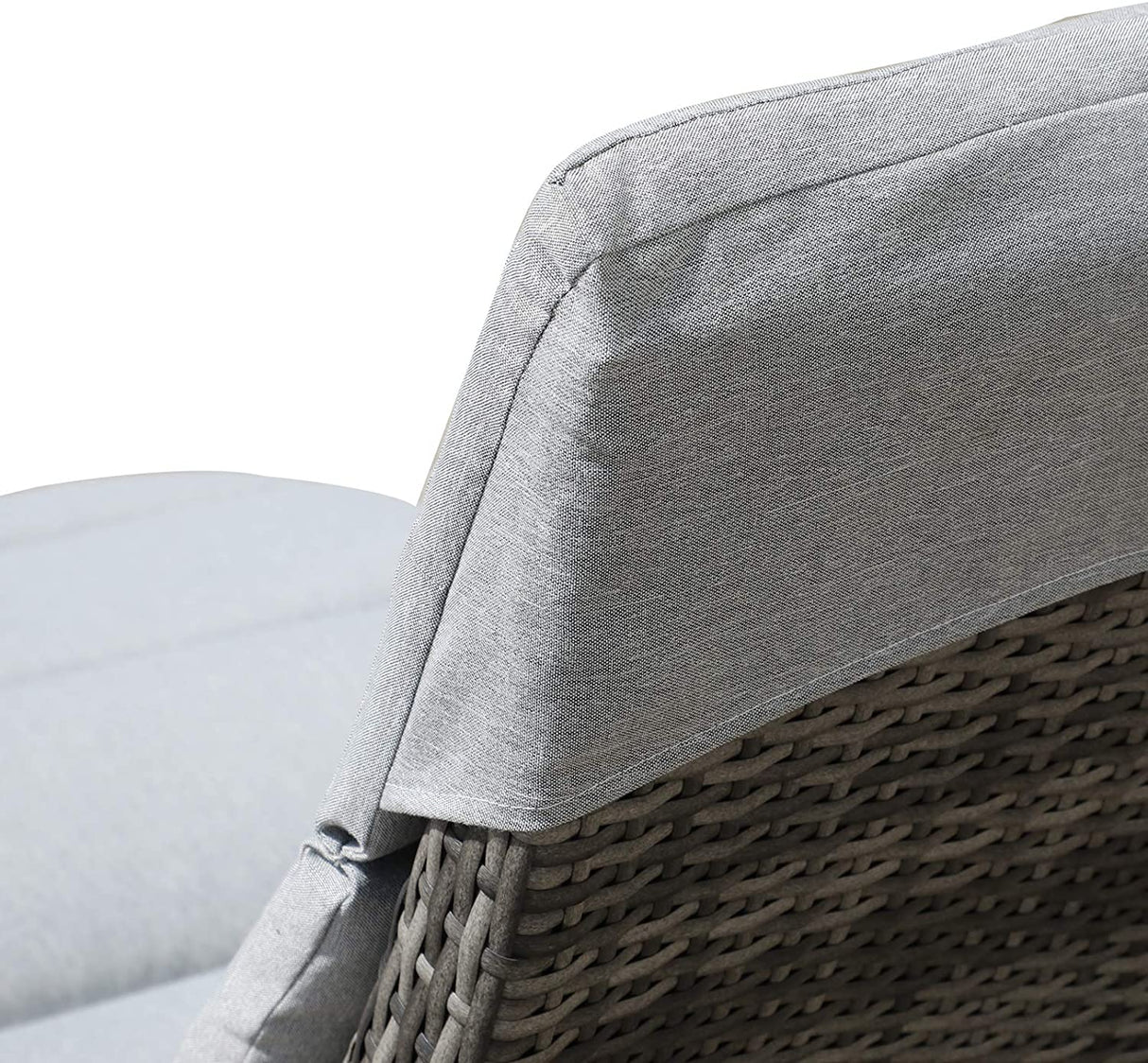 Foldable PE Rattan Chaise light grey