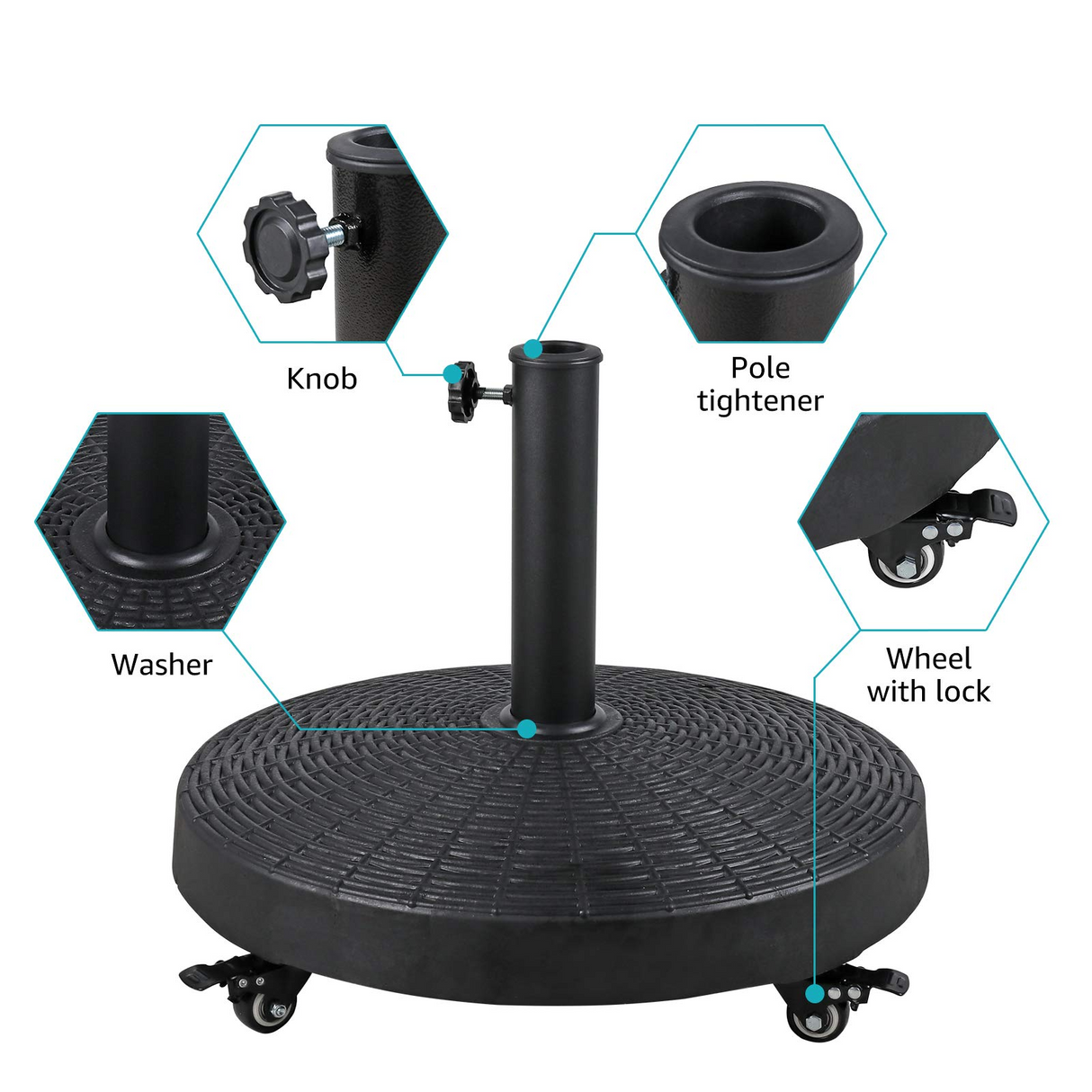 JOIVI 2 PCS Outdoor Patio Ottoman with Thick Cushions,Brown - JOIVI