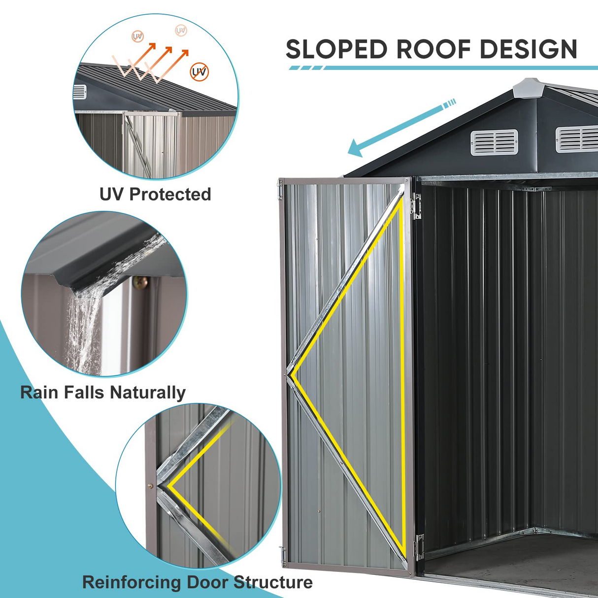 6' x 4' Outdoor Storage Shed,Small Bike Storage for Backyard