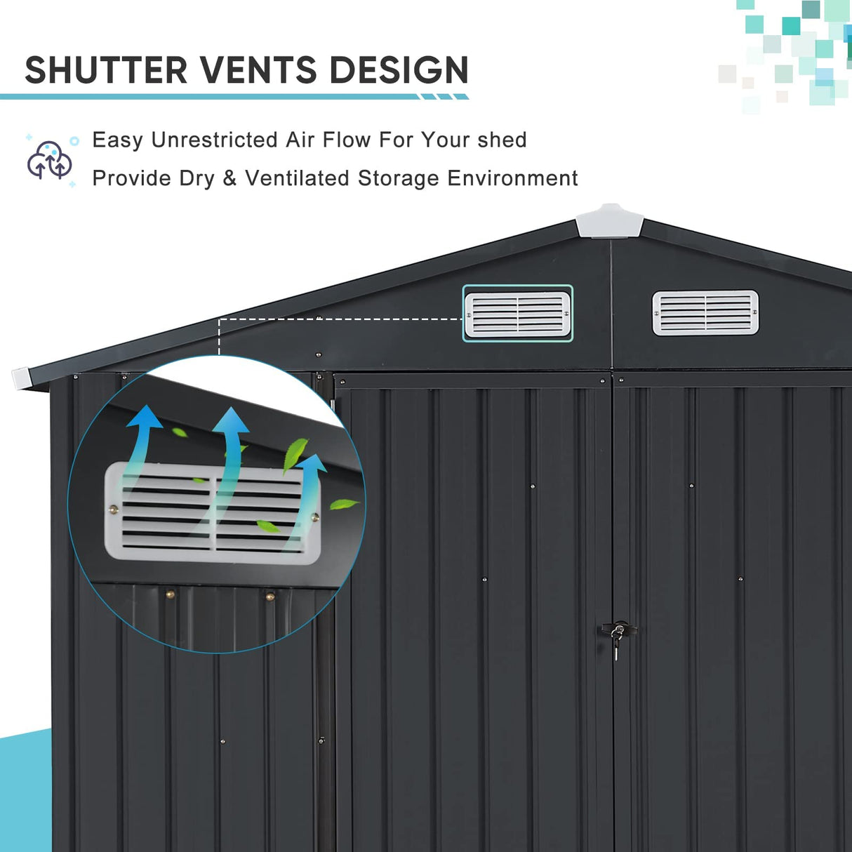 8' x 6' Outdoor Storage Shed, Bike Storage for Backyard