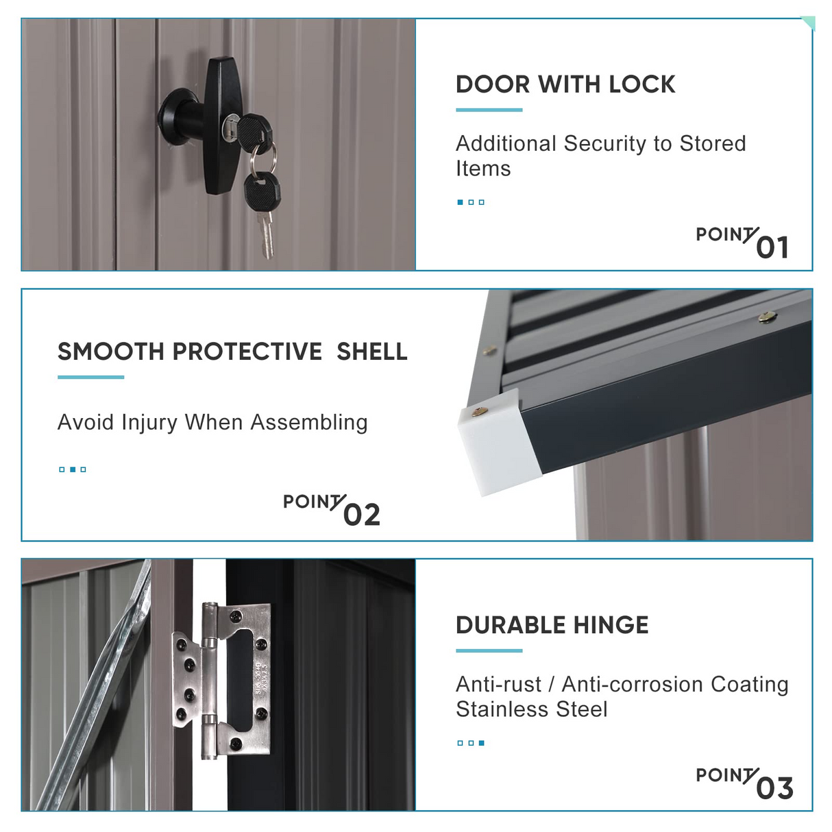 8' x 6' Outdoor Storage Shed, Bike Storage for Backyard