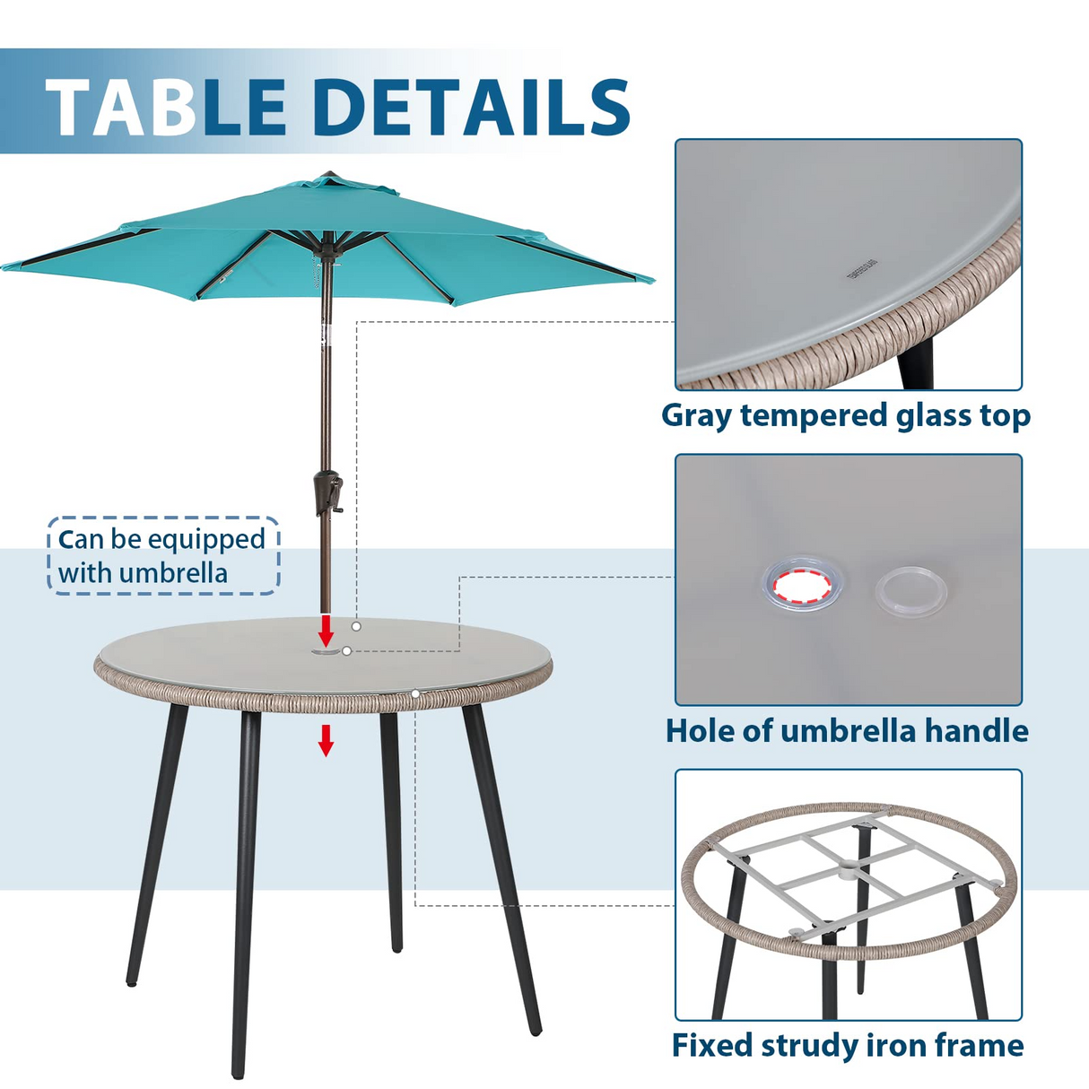 JOIVI 5 Piece Outdoor Dining Set