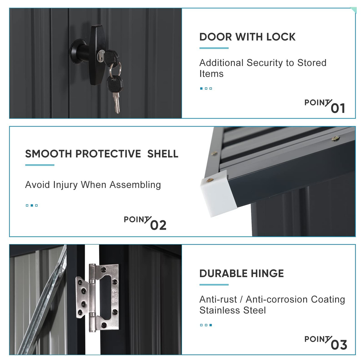 8' x 6' Outdoor Storage Shed, Bike Storage for Backyard