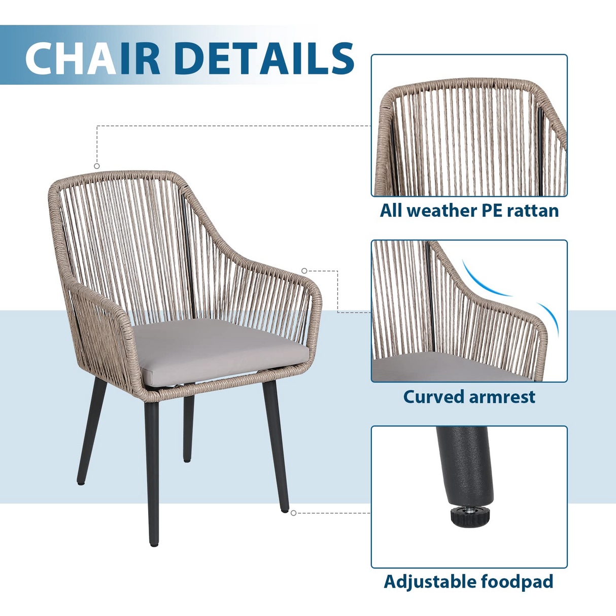 JOIVI 5 Piece Outdoor Dining Set