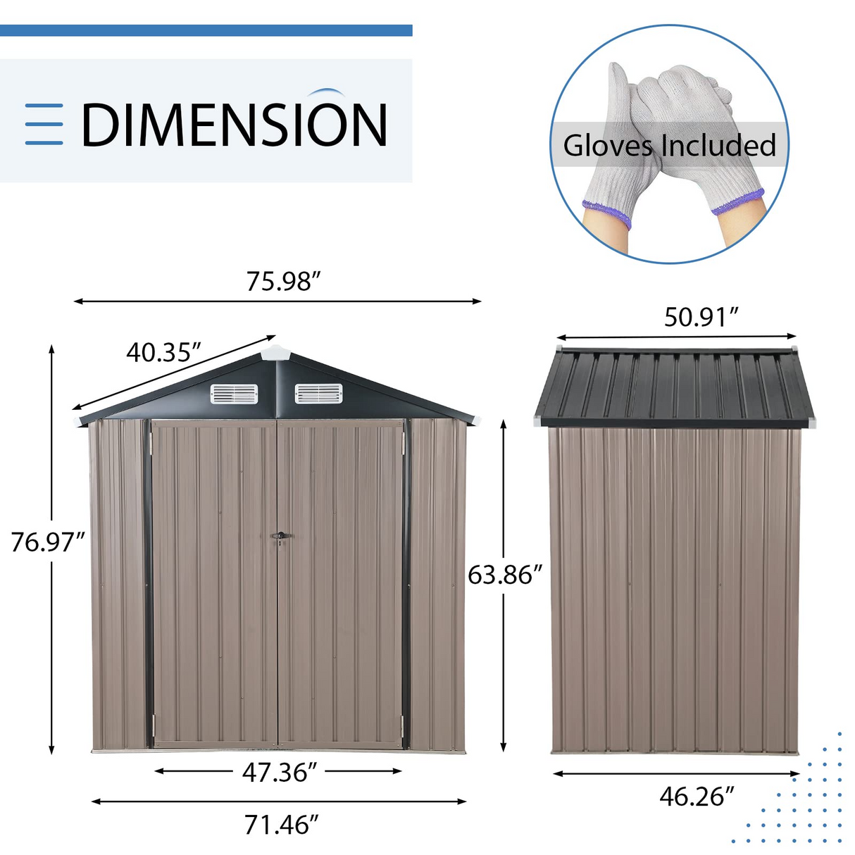 6' x 4' Outdoor Storage Shed,Small Bike Storage for Backyard