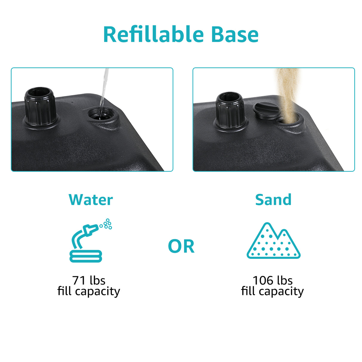 JOIVI 2 PCS Outdoor Patio Ottoman with Thick Cushions,Brown - JOIVI