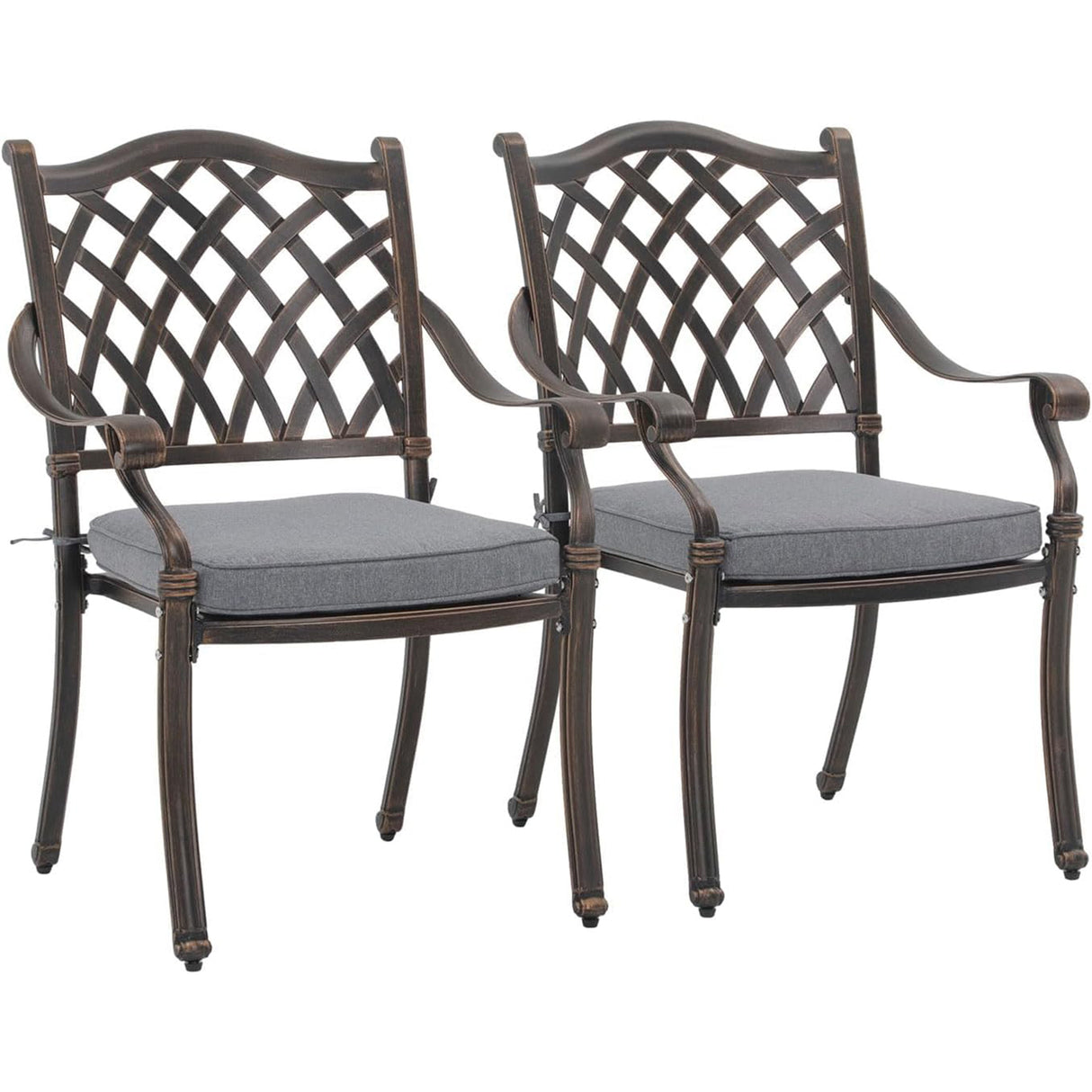 Cast Aluminum Patio Chairs Set of 2