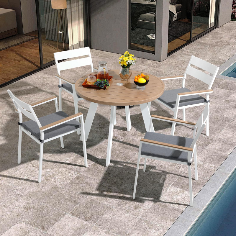 JOIVI Aluminum Patio Furniture Set 5 Piece Outdoor Conversation Set w