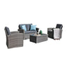 JOIVI 4 Piece PE Rattan Sectional Seating Group