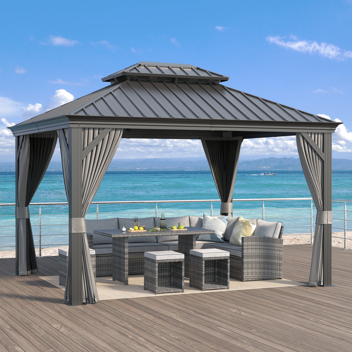 10' X 12' Hardtop Gazebo with Aluminum Frame