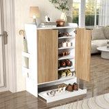 JOIVI Shoe Storage Cabinet with Sliding Drawer, Shoe Organizer Cabinet with 4 Removable Shelves, Freestanding Hidden Shoe Organizer for Entryway Hallway