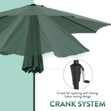 Patio Umbrella Outdoor Table Umbrella of 9-Feet with 8 Ribs and Push Button Tilt and Crank