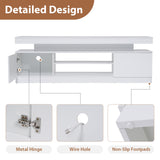 JOIVI LED TV Stand with Power Outlets, Modern High Gloss Entertainment Center for TVs Up to 75", TV Media Console with Storage