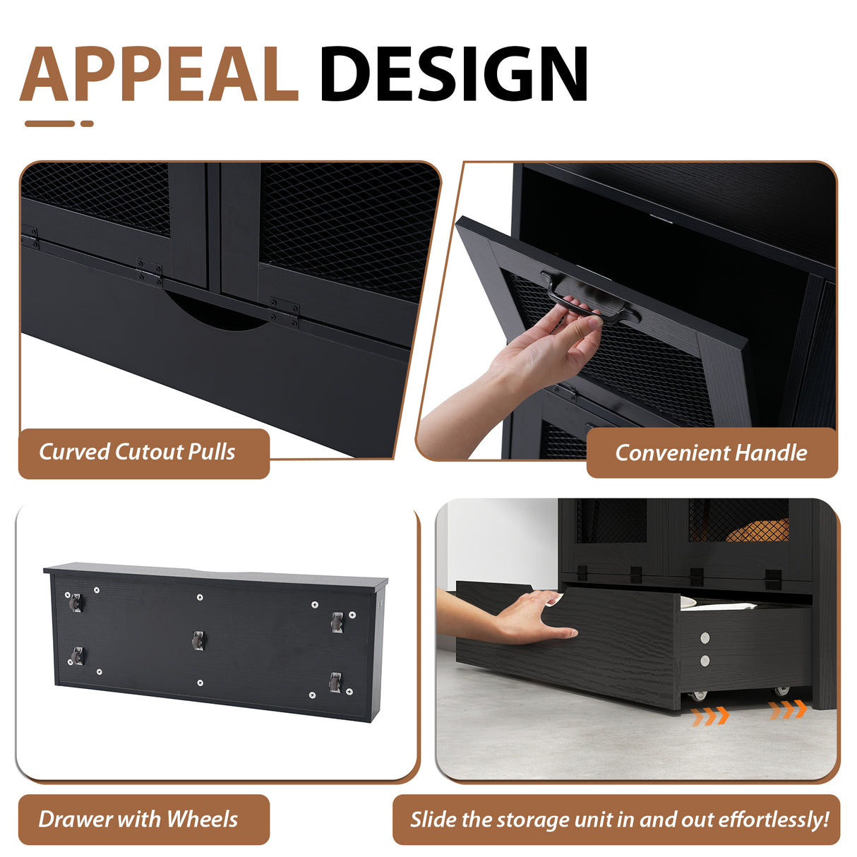 JOIVI Large Potato Storage Wood Bin, Wooden Bread Storage Bins with Removable Drawer & 4 Doors, 31'' Onion Organizer with Grocery Section, Vegetable Organization Cabinet for Kitchen