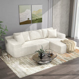 JOIVI Indoor Modular Sectional Sofa, 106" Corduroy Cloud Couch L Shaped Sofas with Deep Seat, Comfy Fluffy Plush Couches, No Assembly Required, Right Chaise