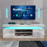 JOIVI LED TV Stand with Power Outlets, Modern High Gloss Entertainment Center for TVs Up to 75", TV Media Console with Storage