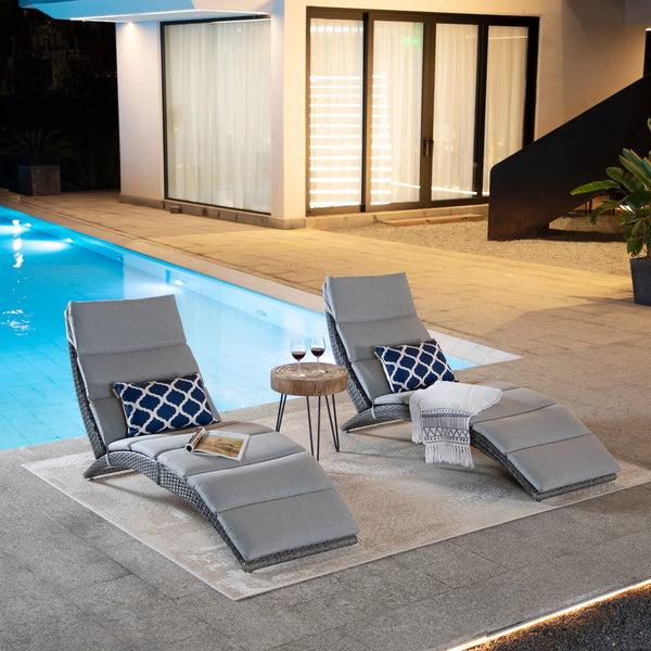 Patio Chaise Lounge Chair Set